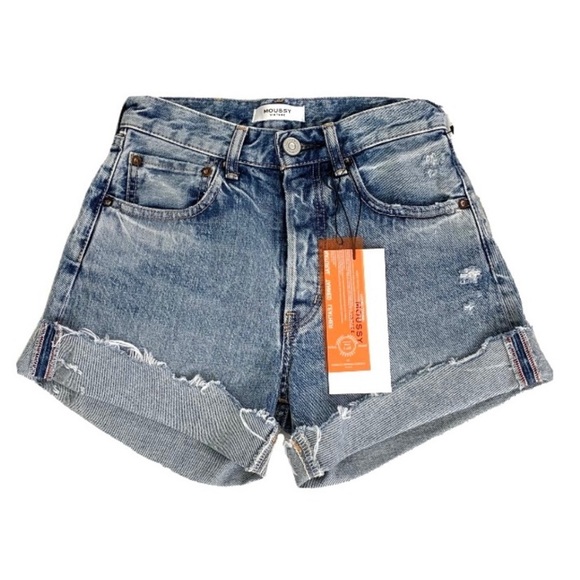 MOUSSY VINTAGE Upland Cut Off Denim Shorts SIZE 23 NWT - Picture 12 of 13